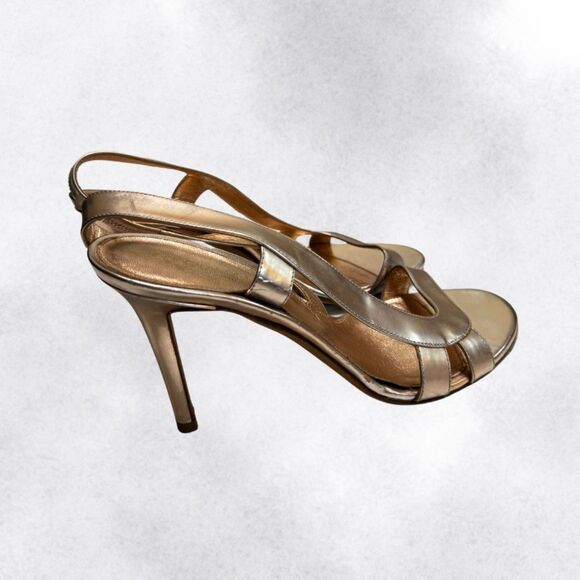 Sergio Rossi Rose Gold Slingback Stiletto Size 8 - Picture 2 of 7